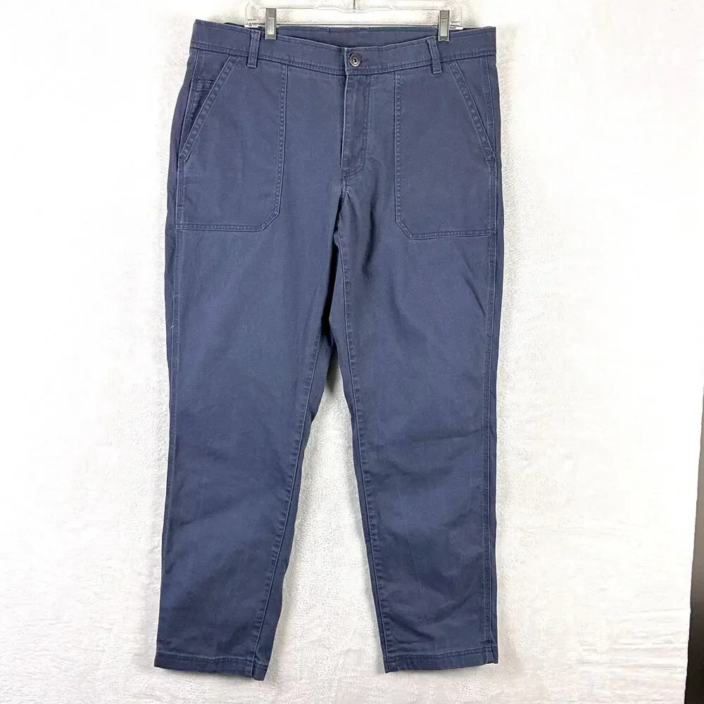 VTG LL Bean Pants Mens 38x32 Blue Twill Field Trousers Preppy Outdoors Workwear